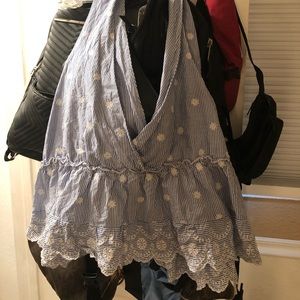 Shirt with blue stripes